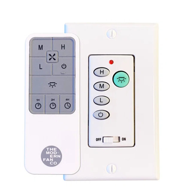 52'' 3 Blade Ceiling Fan, Brushed Aluminum, Wall Control with Remote Handset (2-wire), White