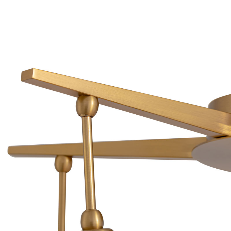 Luminaire suspendu 35 po à DEL intégré en laiton brossé Golden Lighting Pearla de Golden Lighting, Doré