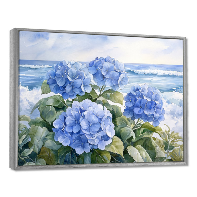 Ioab - Floral Wall Art, H 30 po x l 40 po, Floater Framed, Argent argent