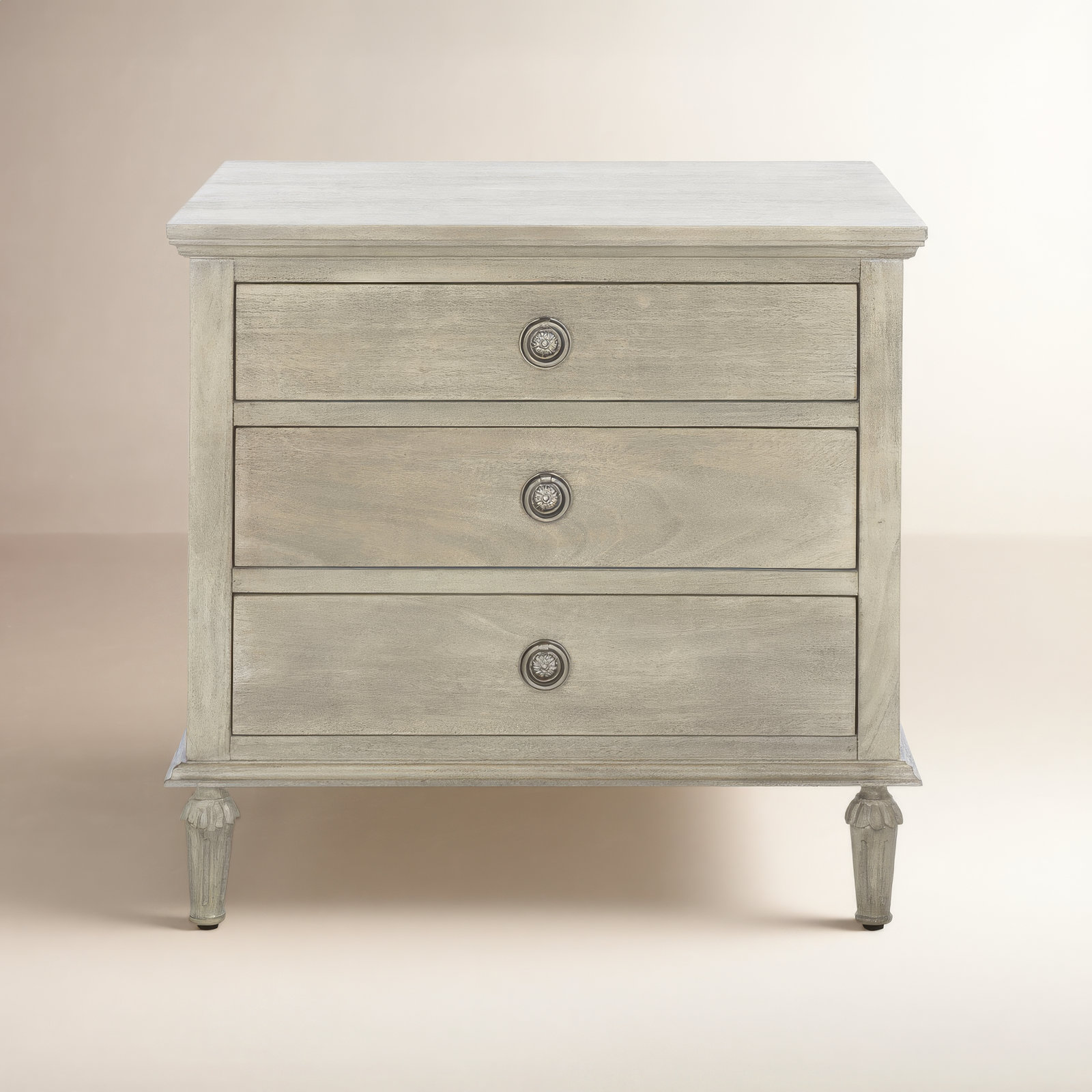 Hubbard 3 - Drawer Nightstand, Beige