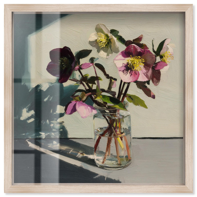 «Winter Bloom», reproduction d'art par Shadowbox par Art Remedy, 21" H x 21" W, Crème, crème