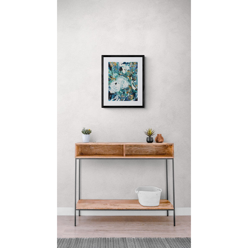Jade Rose Print by Novi Lim, 33" H x 25" W, Black Framed Canvas
