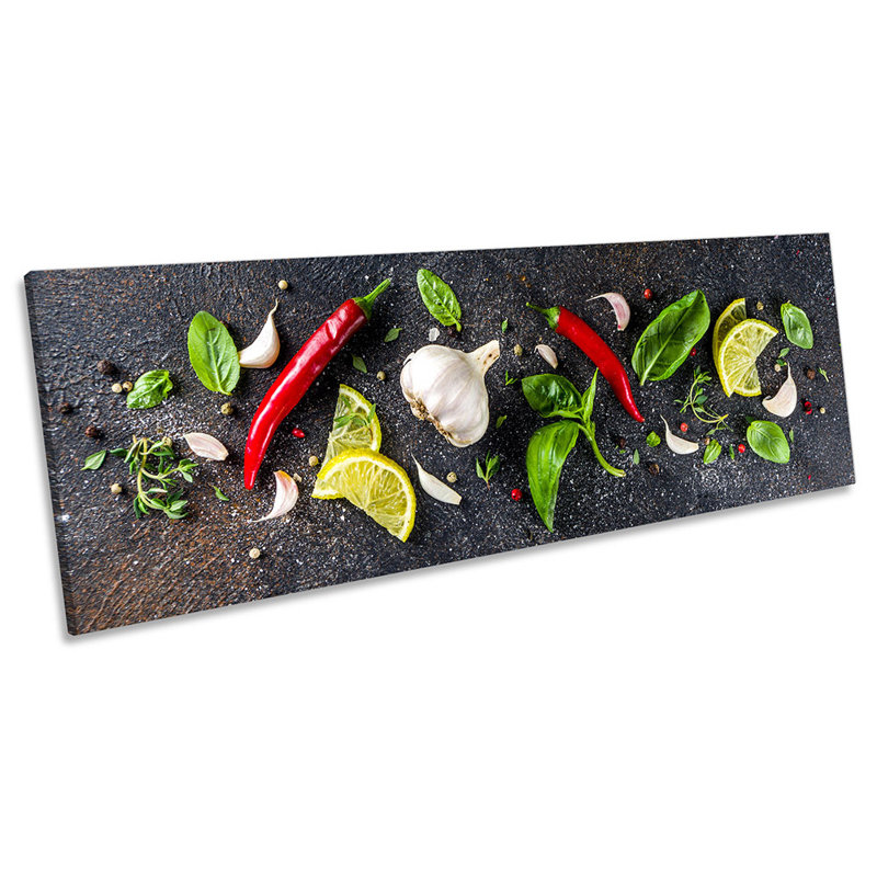 Chilli Garlic Spices - Wrapped Canvas Panoramic Print, 45.72cm H x 137.16cm W