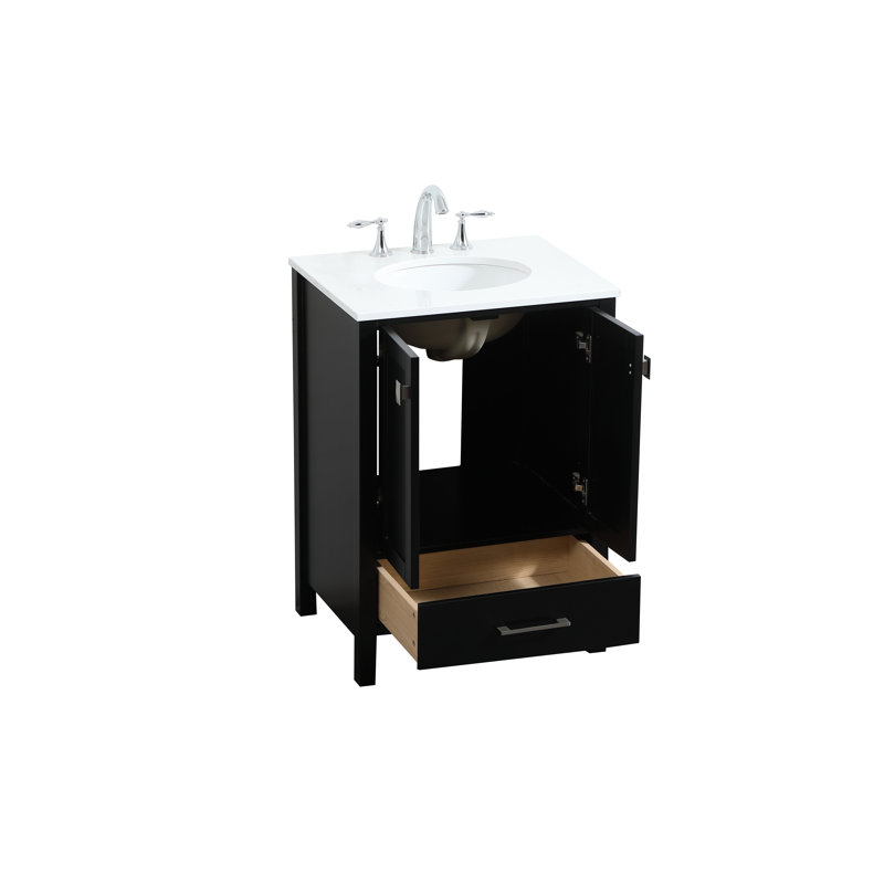 Ensemble de meuble-lavabo simple 24 po Irene, Noir