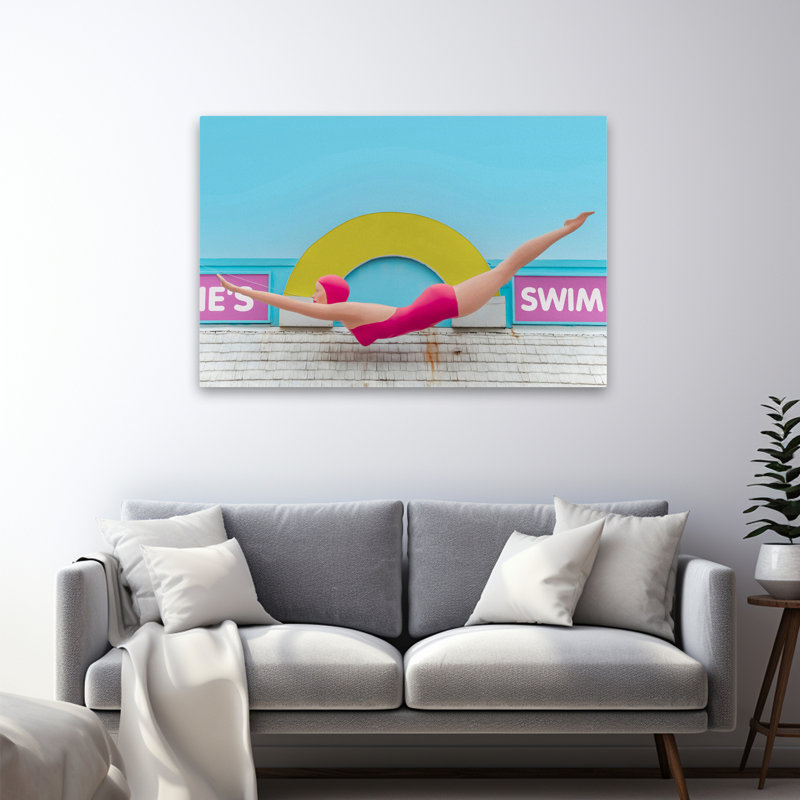 «Diving Lady» - photographie, art rétro, H 32 po x l 48 po