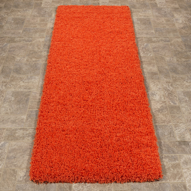 Tapis décontracté orange, Tapis de couloir 2 pi x 5 pi
