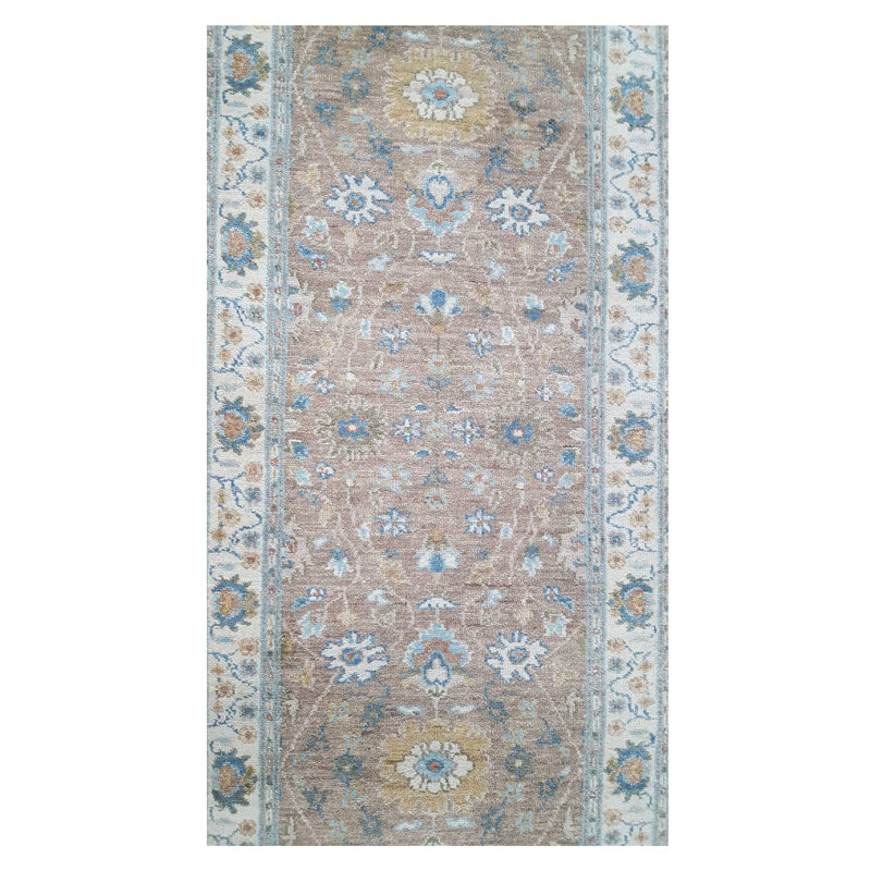 Daugherty Hand Knotted 3x8 Lt.Brown Runner