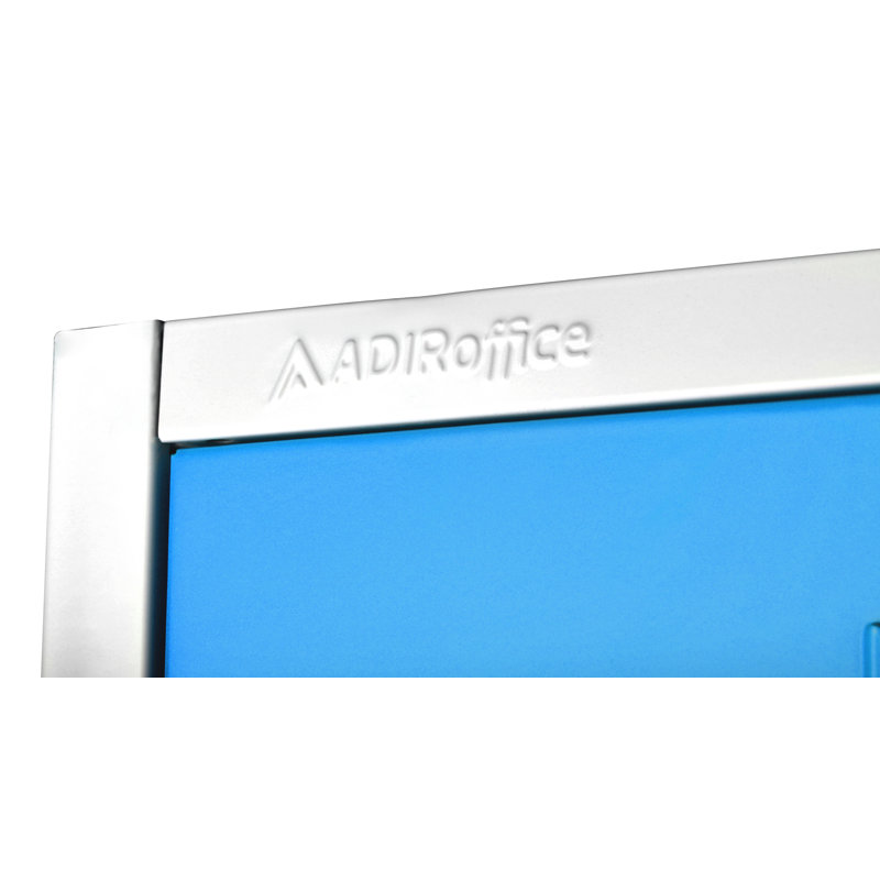 Blue Steel Freestanding 3-Door Office Locker