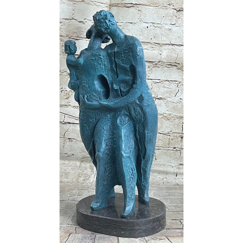 SALVADOR DALI HOMMAGE - SCULPTURE EN BRONZE - LA FAMILLE - STATUE EN BRONZE 100% VERT