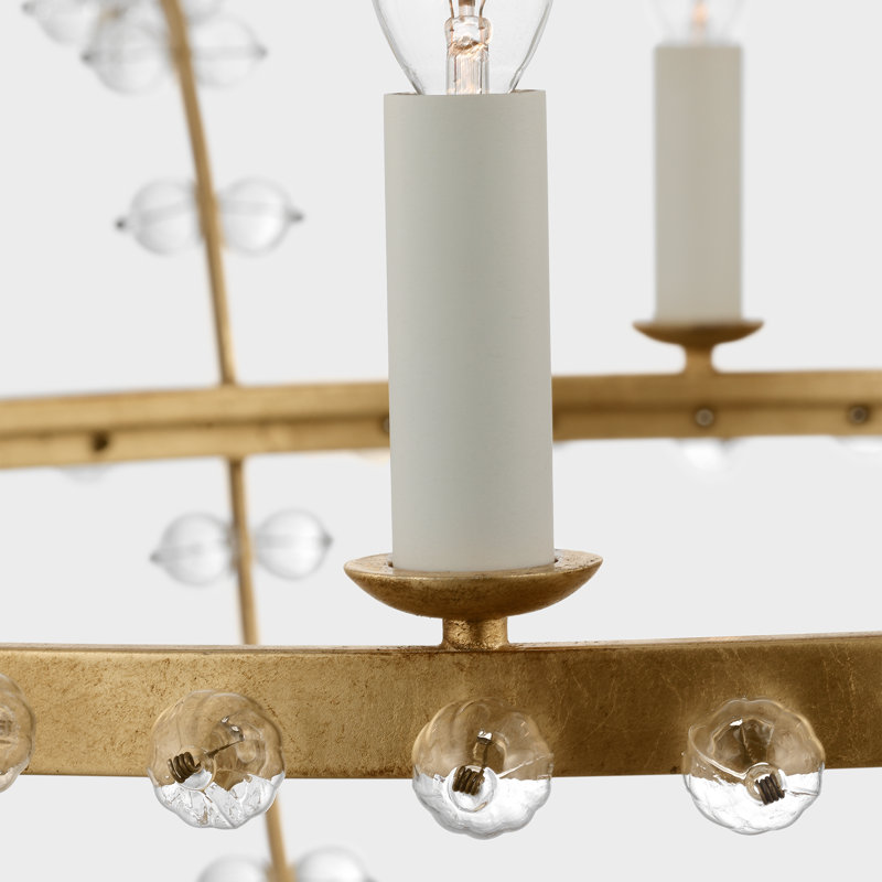 Alonzo 8 - Light Chandelier, Gild/Clear Glass