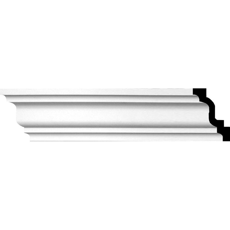 94.5" White Polyurethane Traditional Crown Moulding