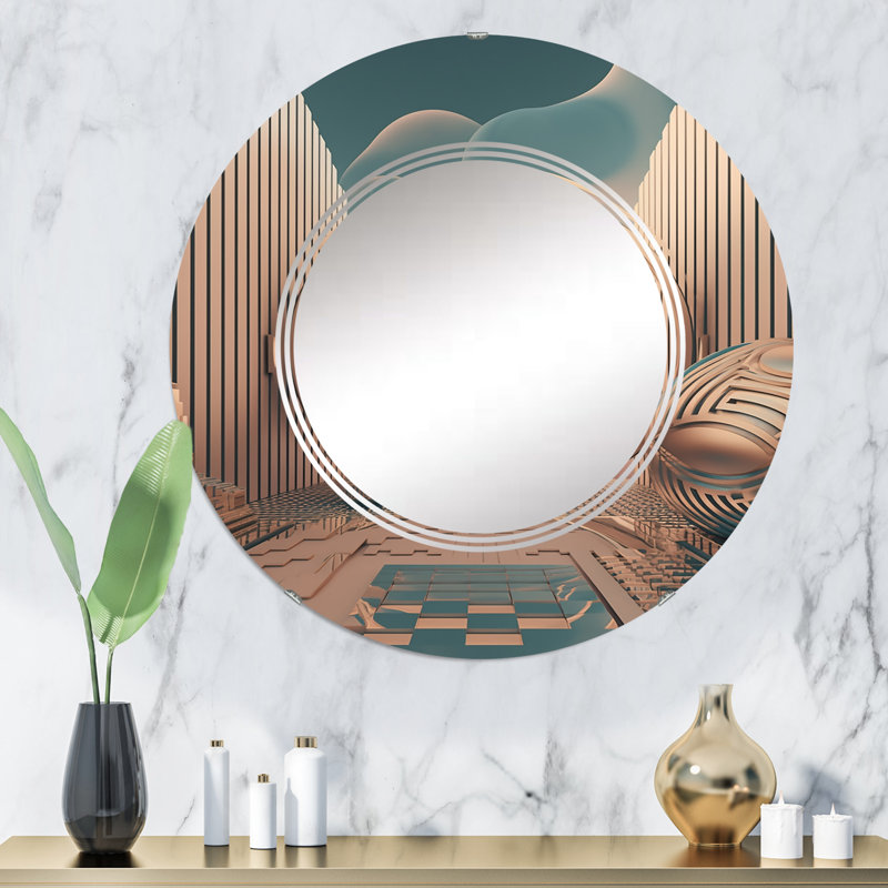 Vevat - Miroir mural moderne rond, 32 po x 32 po