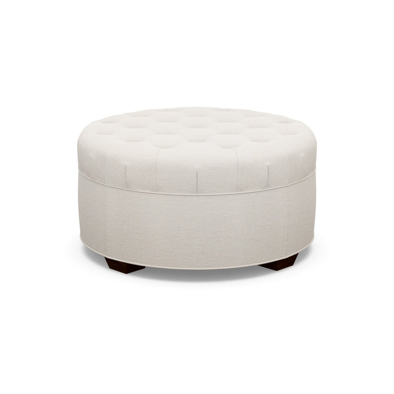 Round Tufted Ottoman, 8938-82, Walnut