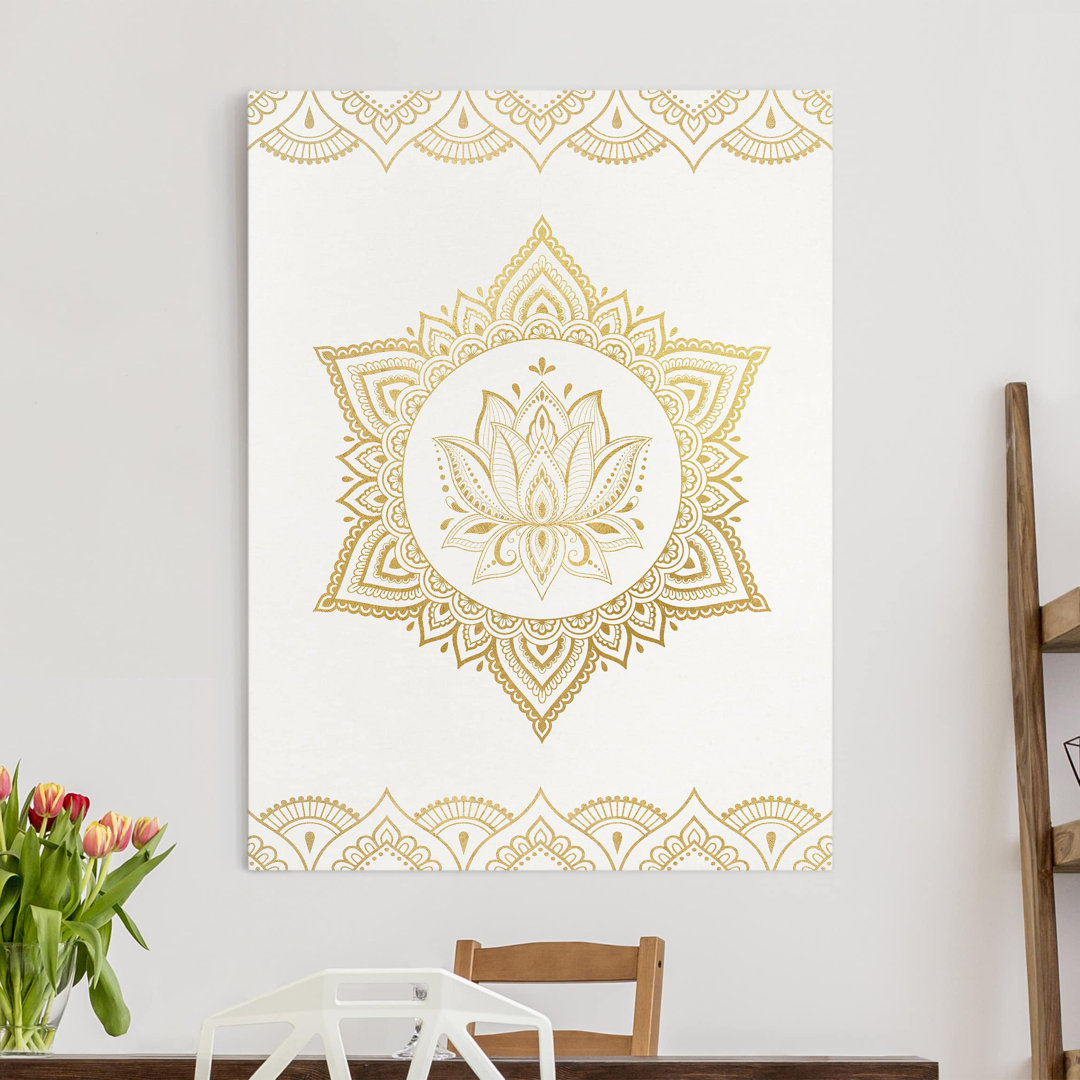 Leinwandbild - Mandala-Lotus-Illustration