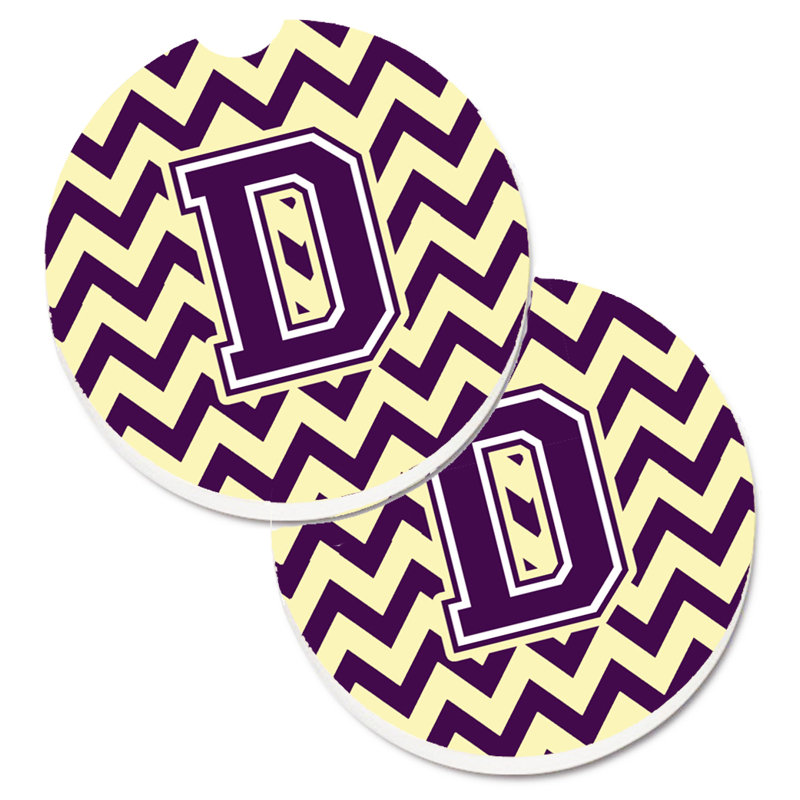 Sous-verre pour voiture, D, Mauve / doré