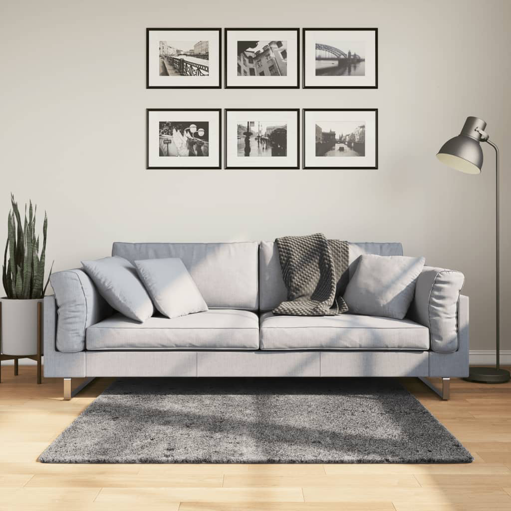 Vidaxl (Anthracite, 120 X 120 Cm) Rug Short Pile Soft And Washable Floor Mat Area Rug Bedroom Carpet - Image 3
