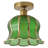 1-lamp green glass dimmable iron Flush Mount light
