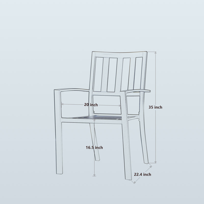 Stacking Patio Dining Armchair, 6