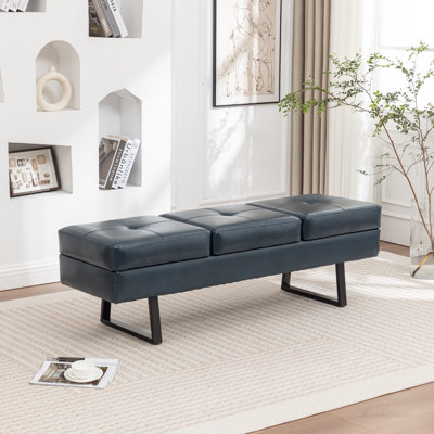 Banc de rangement rembourré en similicuir Charice