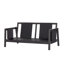 Canapés de patio confortables, ensemble en bois d'acacia, terrasse moderne