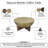 Arden Coffee Table Round Hammered Metal Top Mango Wood Base Antique Brass
