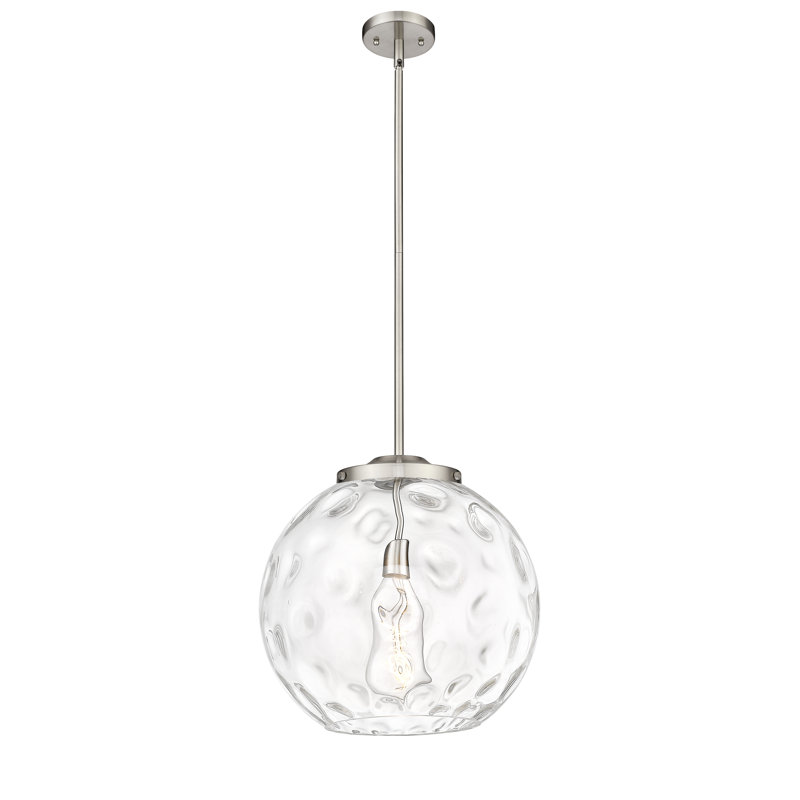 Luminaire sphère suspendu à 1 lumière Ralph, Nickel satiné brossé