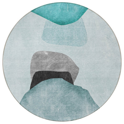 Tapis extérieur rond lavable antidérapant 8 pi