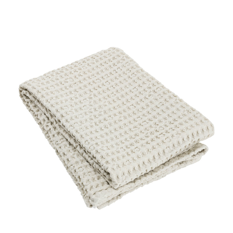 CARO Jumbo 100% Cotton Waffle Bath Towel, Moonbeam-Cream