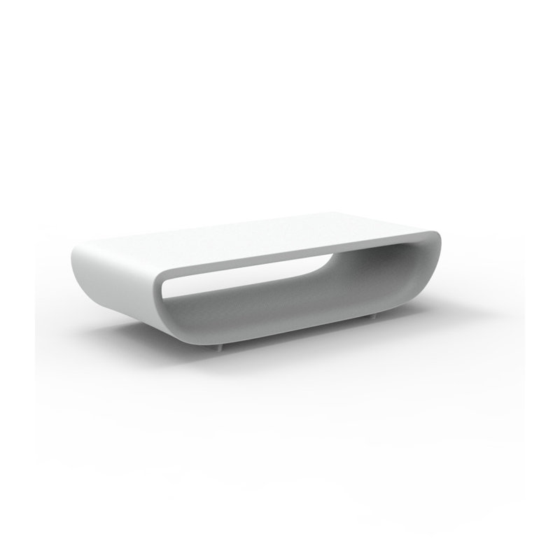 Bum-Bum - Table basse en résine - 58,25 po x 27,25 po - DEL RVB / pile, Glace