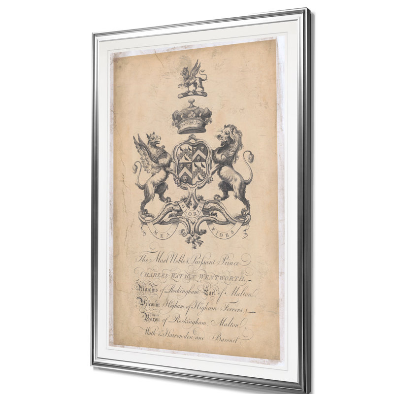 «Peerage of England VI», art textuel, H 24 po x l 20 po x 1,5 po, Cadre argenté