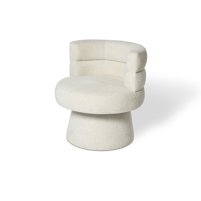 47cm H Boucle Upholstered Low Back Parsons Chair in White