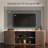 70" Fluted TV Stand for TVs Up to 80", Faux Marble Top & 1.97" Panels, Modern Media Console Entertainment Center-124391303