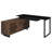 Black And Walnut L-Shape Office Computer Desk