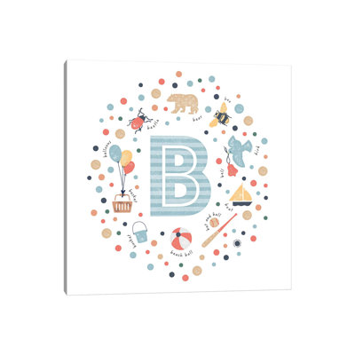 Lettre illustrée B bleue - impression