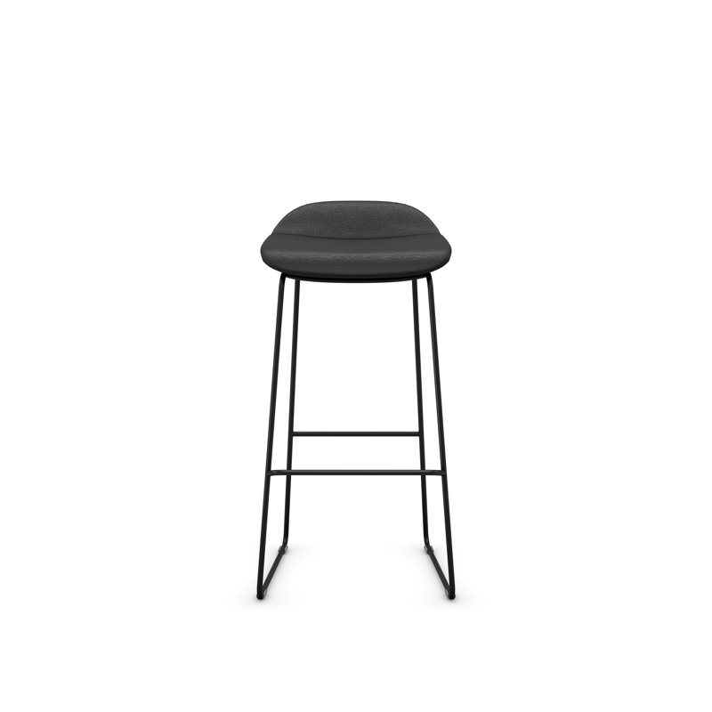 Tabouret Lilly , Noir, Vinyle noir, Tabouret de bar (siège d'une hauteur de 30 po)