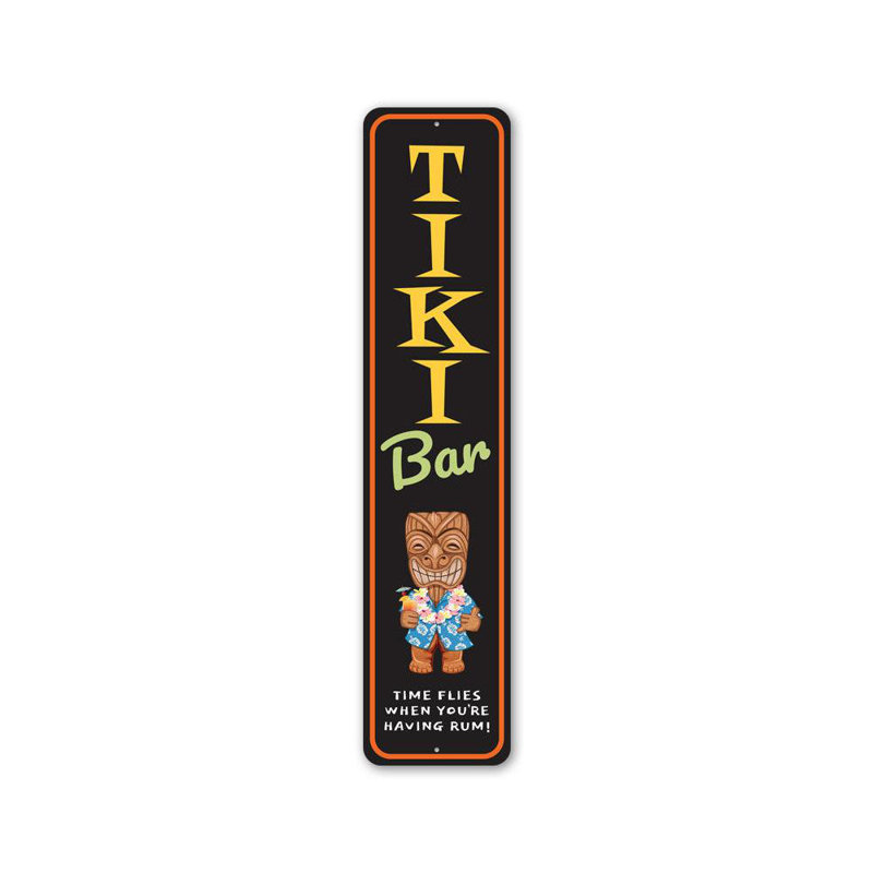 Panneau vertical en aluminium Tiki Beach, H 18 po x l 4 po x P 0,04 po