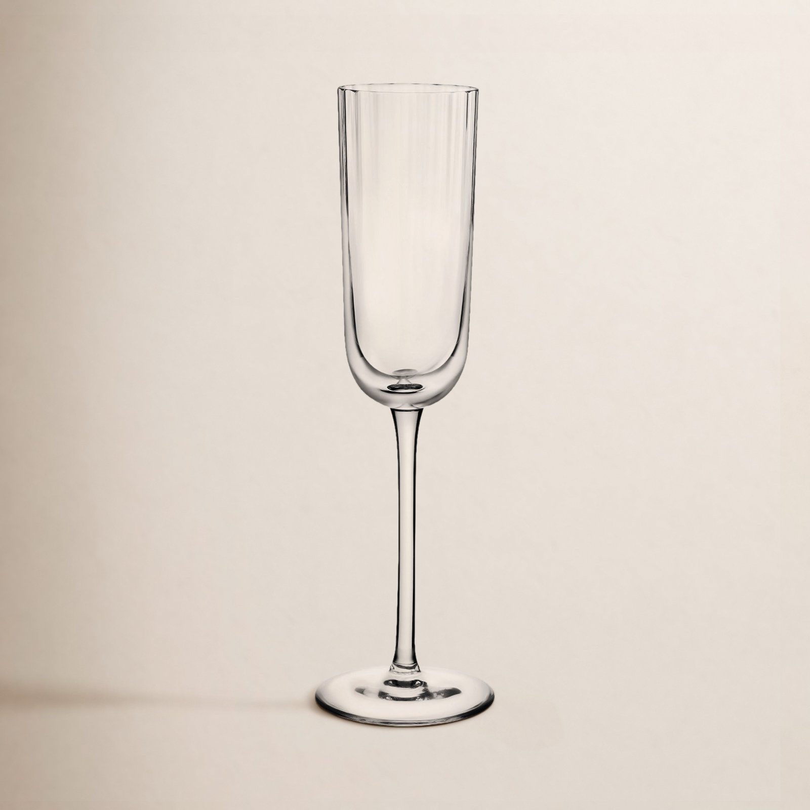 Neo Ribbed Crystal Champagne Flute