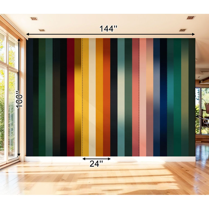 Adhésif mural amovible auto-adhésif et amovible, L 99,6 po x l 144 po