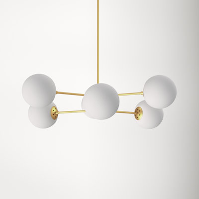 Glint 6 Light Metal Dimmable Sphere Chandelier