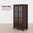 Elzadie 55.1'' H X 31.5'' W X 15.7'' D Glass Door Storage Bookcase-1579028798