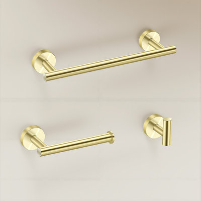 Ensemble de salle de bain 3 pièces, comprenant porte-serviettes / anneau / porte-papier, quincaillerie de salle de bain moderne