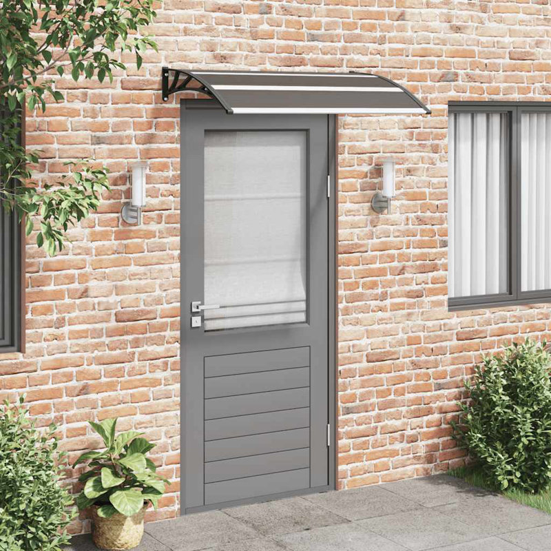 Pluie de porte extérieure en polycarbonate ABS noir 47,2 x 29,5 po, H 31,5 po x l 47,2 po x P 0,2 po