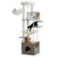 Arbre à chat 75 pouces en bois moderne avec plateformes multi-niveaux, condos pour chat, nid supérieur, hamacs et poteaux à griffer-190007293