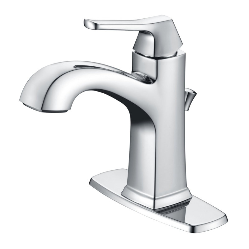 Robinet de lavabo de salle de bain à poignée simple avec drain - collection Lotto - chrome poli Lotto, Chrome poli