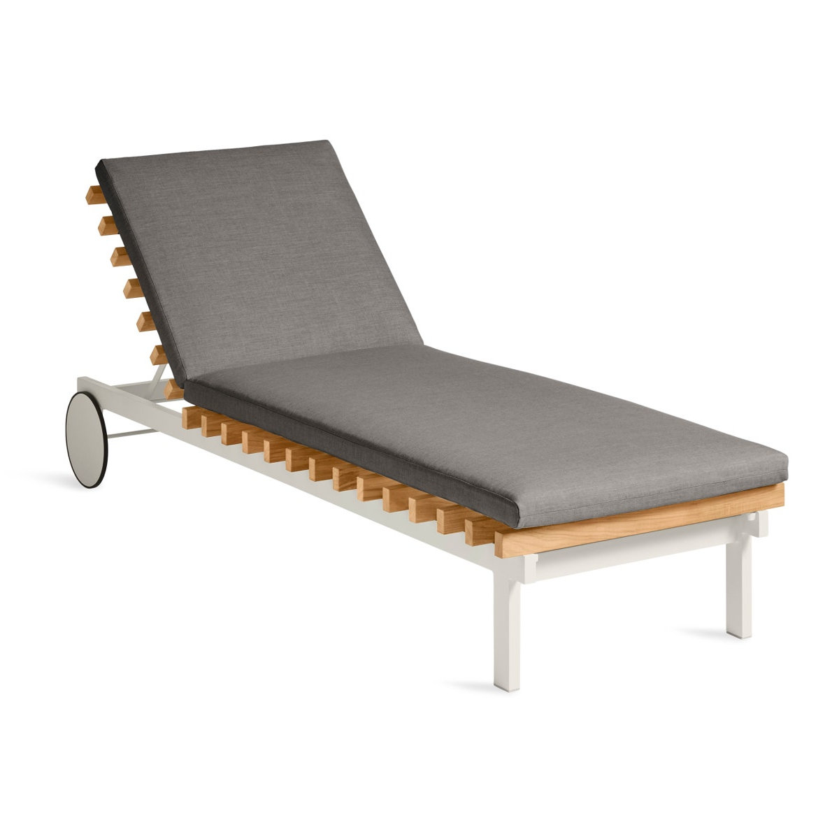 Perch 26'' Outdoor Powder Coated Aluminum Chaise Lounge, Toohey Charcoal, White