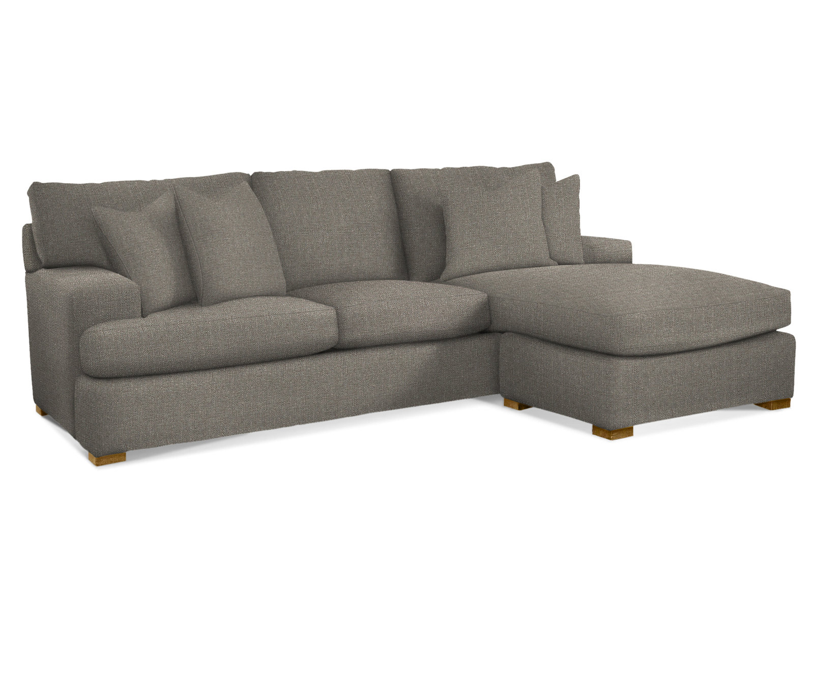 Cambria Upholstered Reversible Sectional, Gray Sugar Performance; 0863-84, Havana Finish