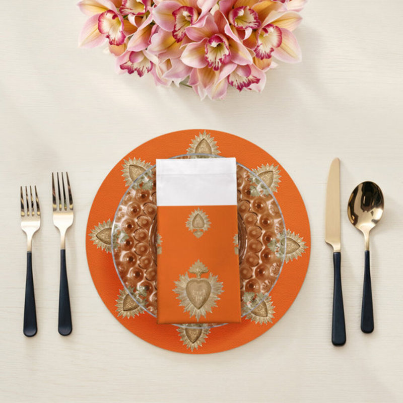Serviettes de table en coton ex voté, Orange