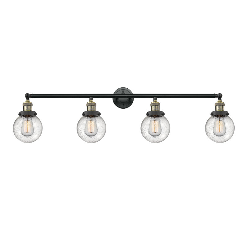 Éclairage pour meuble-lavabo en laiton antique à 4 lumières Lorri, Laiton antique noir, Ampoule non incluse
