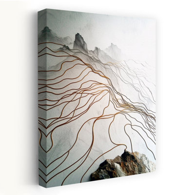 Abstract Mountain Flow Abstract Delicate Ethereal Landscape Mountain Wall Art