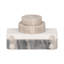 Figurine d'appareil photo décorative en marbre pour décoration intérieure - objet de sculpture moderne pour la décoration de table ou de salon - 5 po, blanc et gris